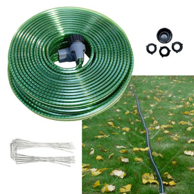 Secbulk 50ft flat sprinkler hose in use for easy storage and efficient watering