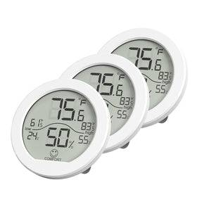 SECRUI Digital Hygrometer 3-pack with crisp LCD readouts for multiple rooms