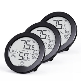 SECRUI 3-pack indoor hygrometer with LCD displays real time temperature and humidity
