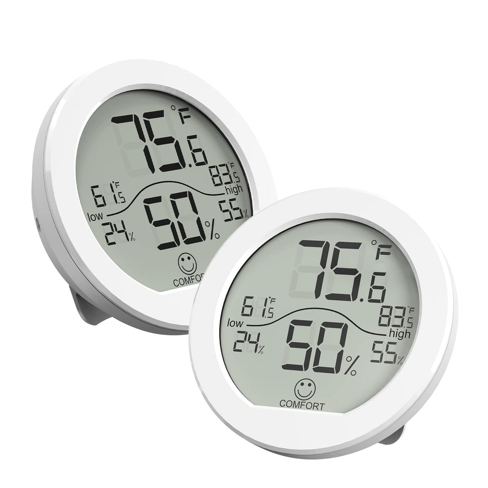 SECRUI TH1 hygrometer display shows precise room temperature and humidity for comfort