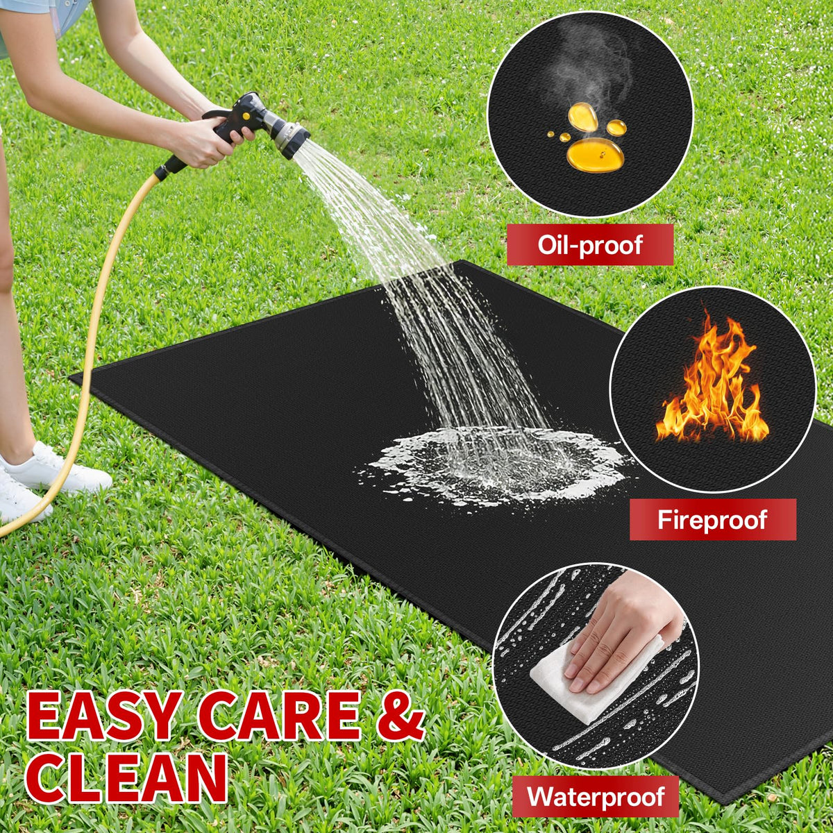 SecuCaptain waterproof, oil-resistant mat guards patios against spills