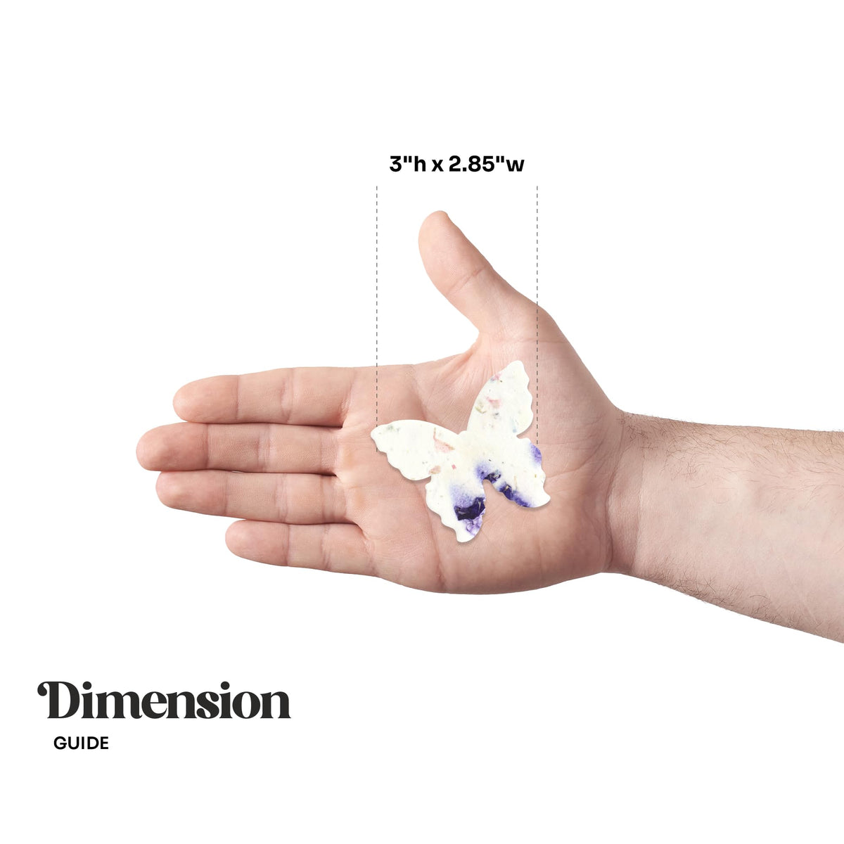 Writable surface on Seed Bloom butterfly seed paper for names, dates, and messages.