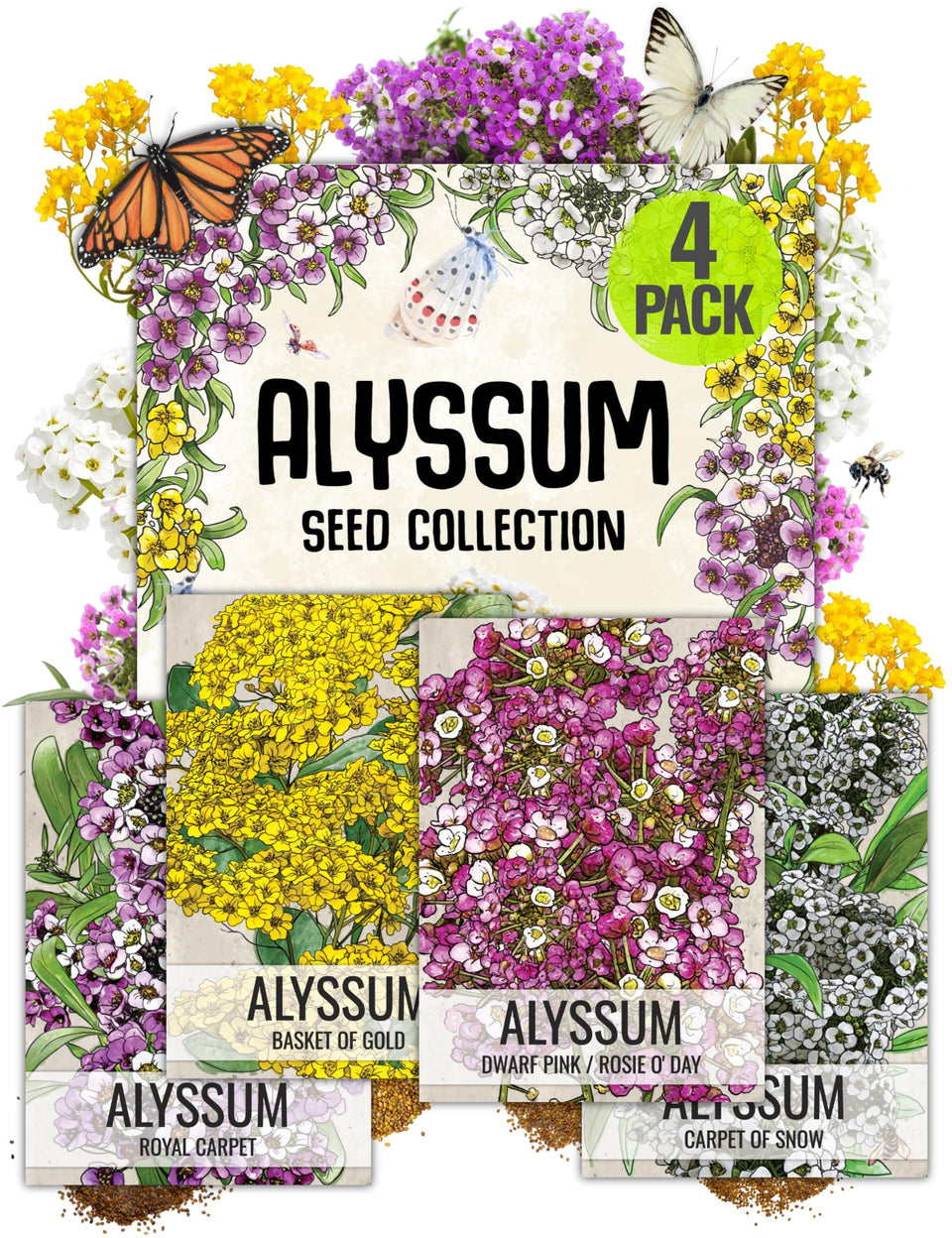 Seed Needs Basket of Gold alyssum seed packet for rock garden borders