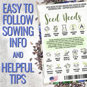 Seed Needs Blue Borage leaves add fresh greens for dishes and garnishes.