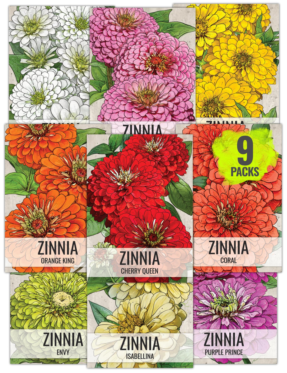 Seed Needs California Giants zinnia collection in the garden for pollinator beds