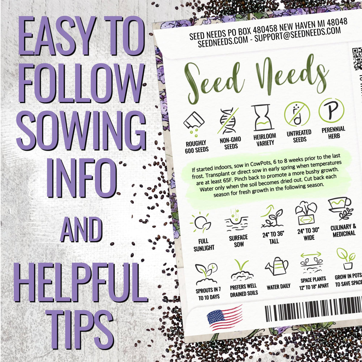 Seed Needs Catmint flower clusters attracting bees