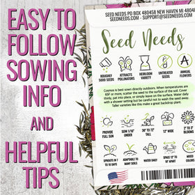 Seed Needs Cosmos Mix garden planting view highlights tall stems ideal for borders and cut flowers.