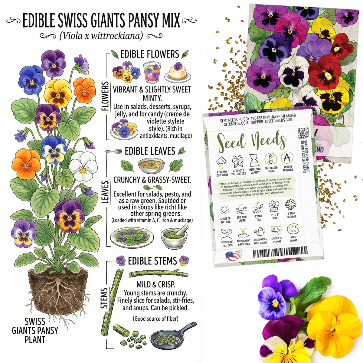 Seed Needs Jewel Nasturtium blossom for colorful edible petals.