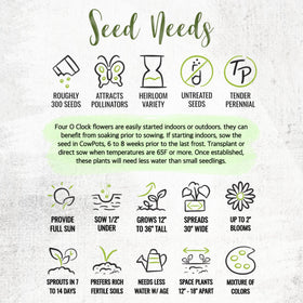 Seed Needs resealable seed pouch shows artwork and sowing guidance for easy storage.