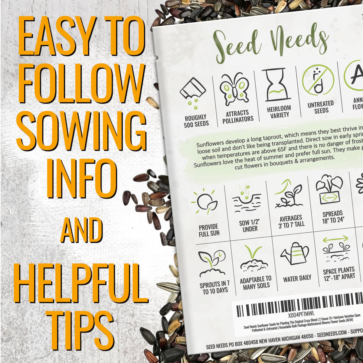 Seed Needs heirloom sunflowers offer multicolor blooms for vibrant borders.