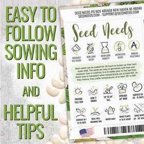 Seed Needs Henderson Lima beans bush plant view for containers.