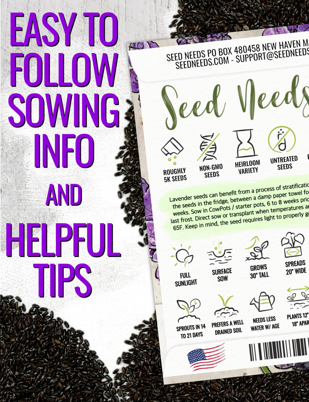 Seed Needs lavender blooms attract bees and butterflies for a thriving pollinator garden.