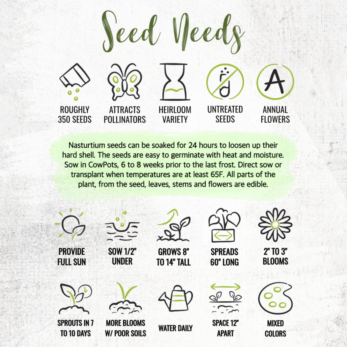 Edible leaves and flowers add peppery flavor to dishes