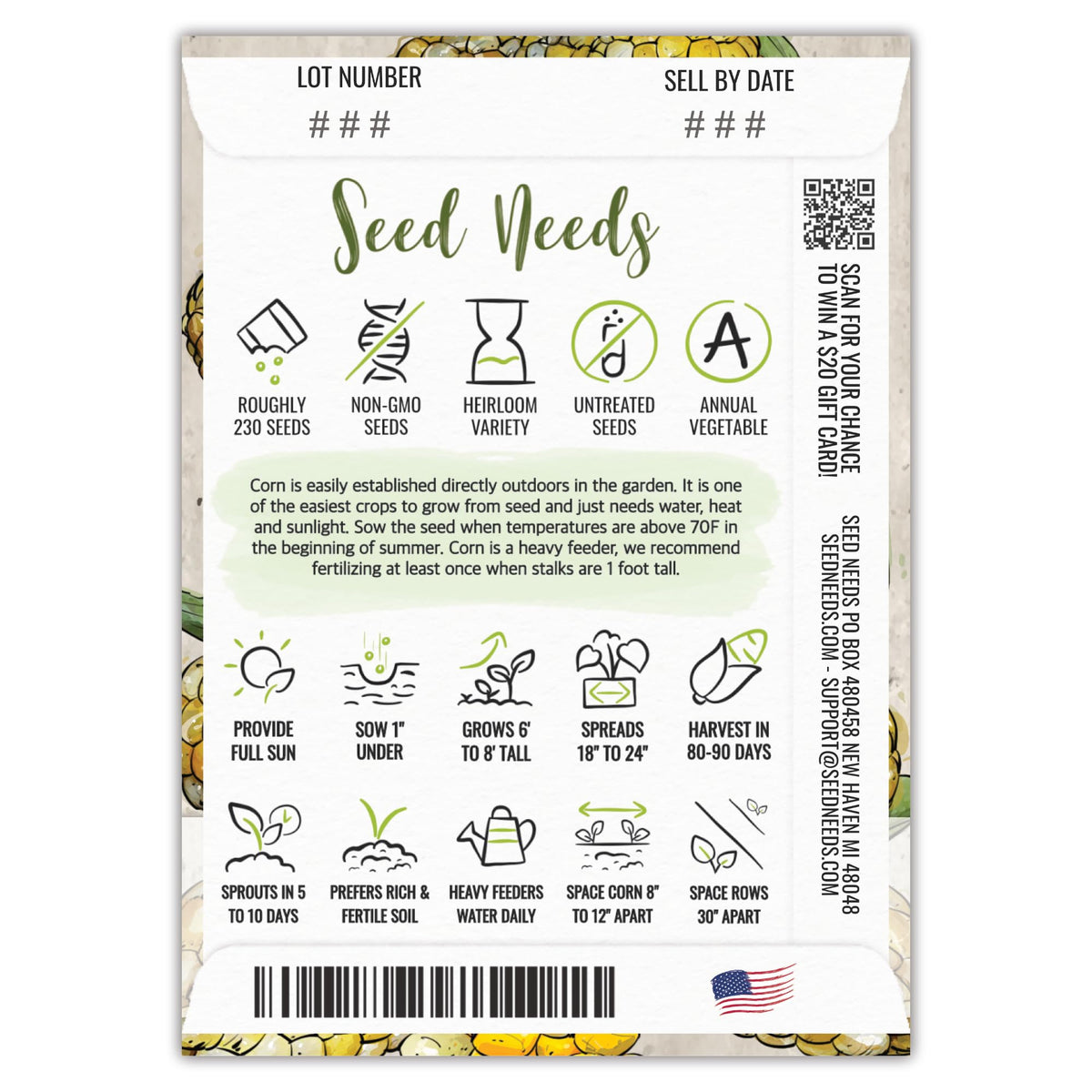 Seed Needs Peaches and Cream seeds close-up highlighting hybrid variety and sweetness