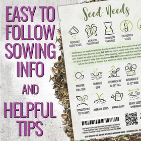 Seed Needs resealable package keeps seeds fresh for seasons of planting.