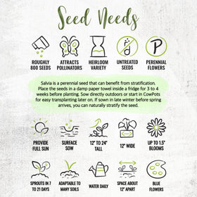 Seed Needs sowing guide on back of seed packet for successful germination.