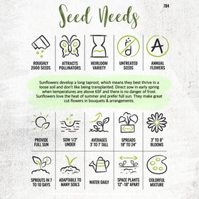 Seed Needs 2 oz packets feature artwork and sowing instructions on the seed packets