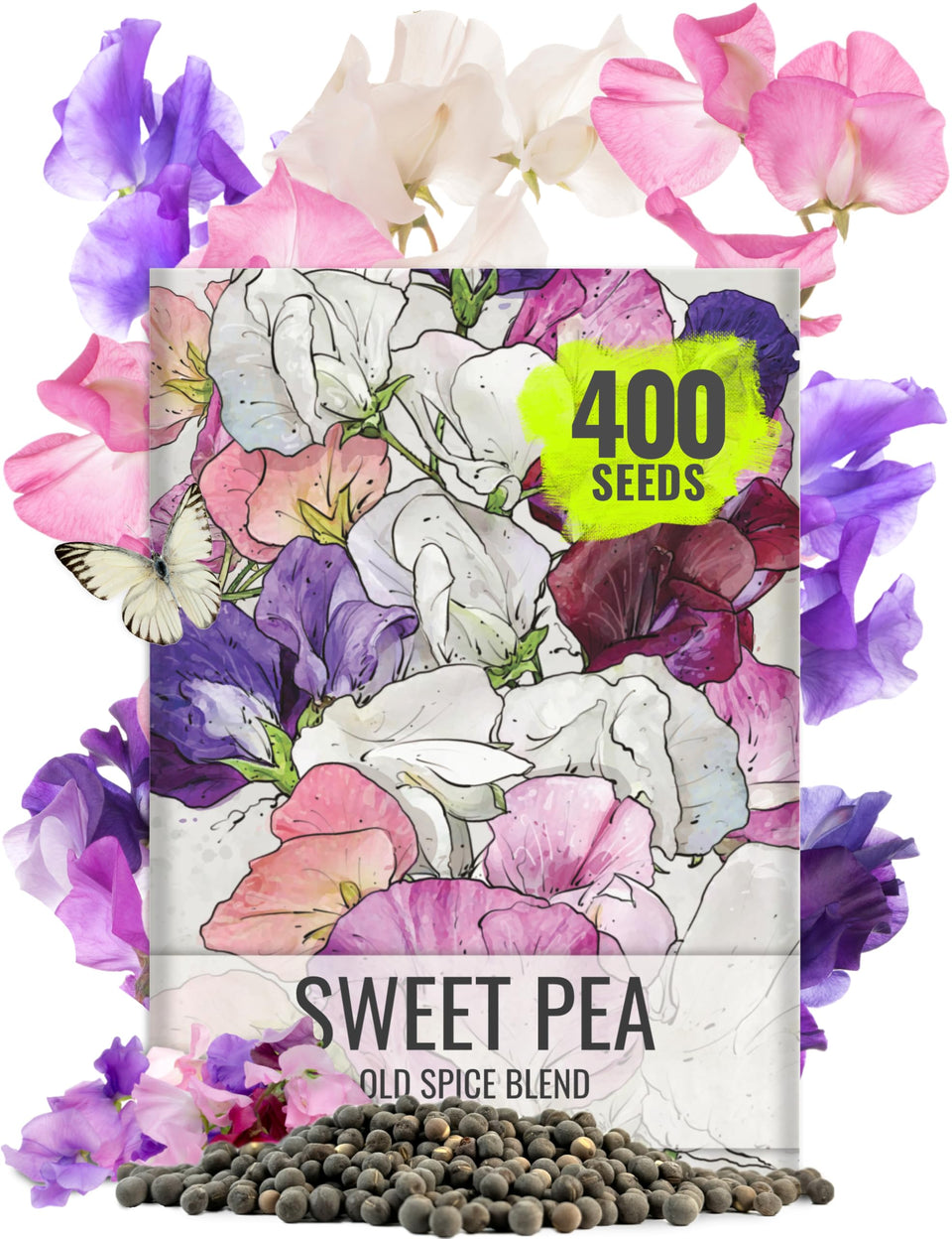 Seed Needs Sweet Pea Old Spice seeds pack promotes easy planting and fragrant blooms.