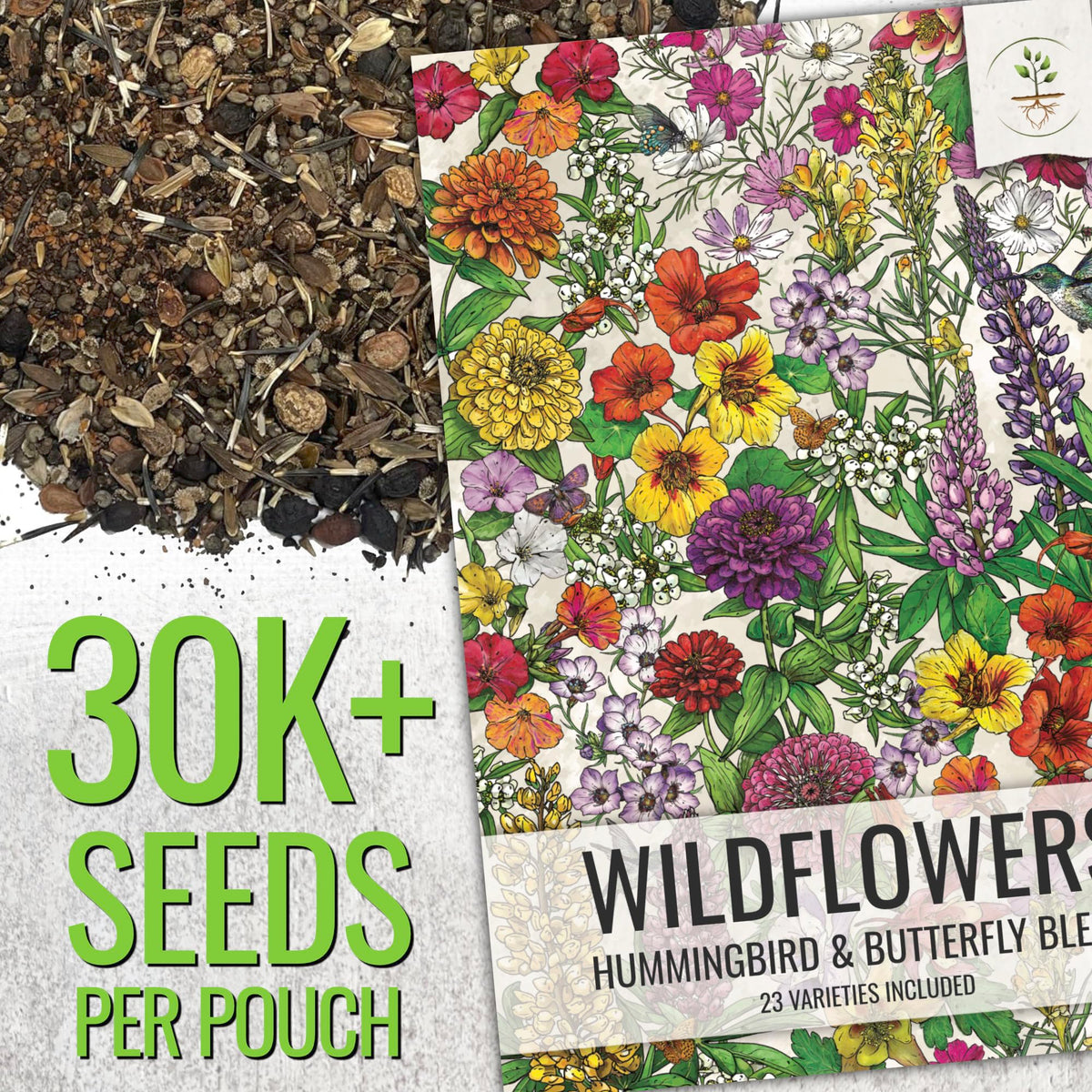 Seed Needs Wildflower Seeds pollinator friendly mix brings bees and butterflies to blooms