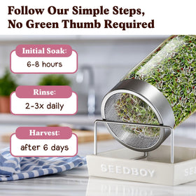 Seedboy 8 quarts (32 servings) per bag offer ample harvest for busy weeks.
