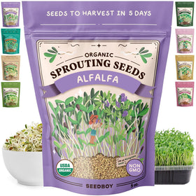 Seedboy alfalfa seeds bag ready for sprouting, easy home greens in days