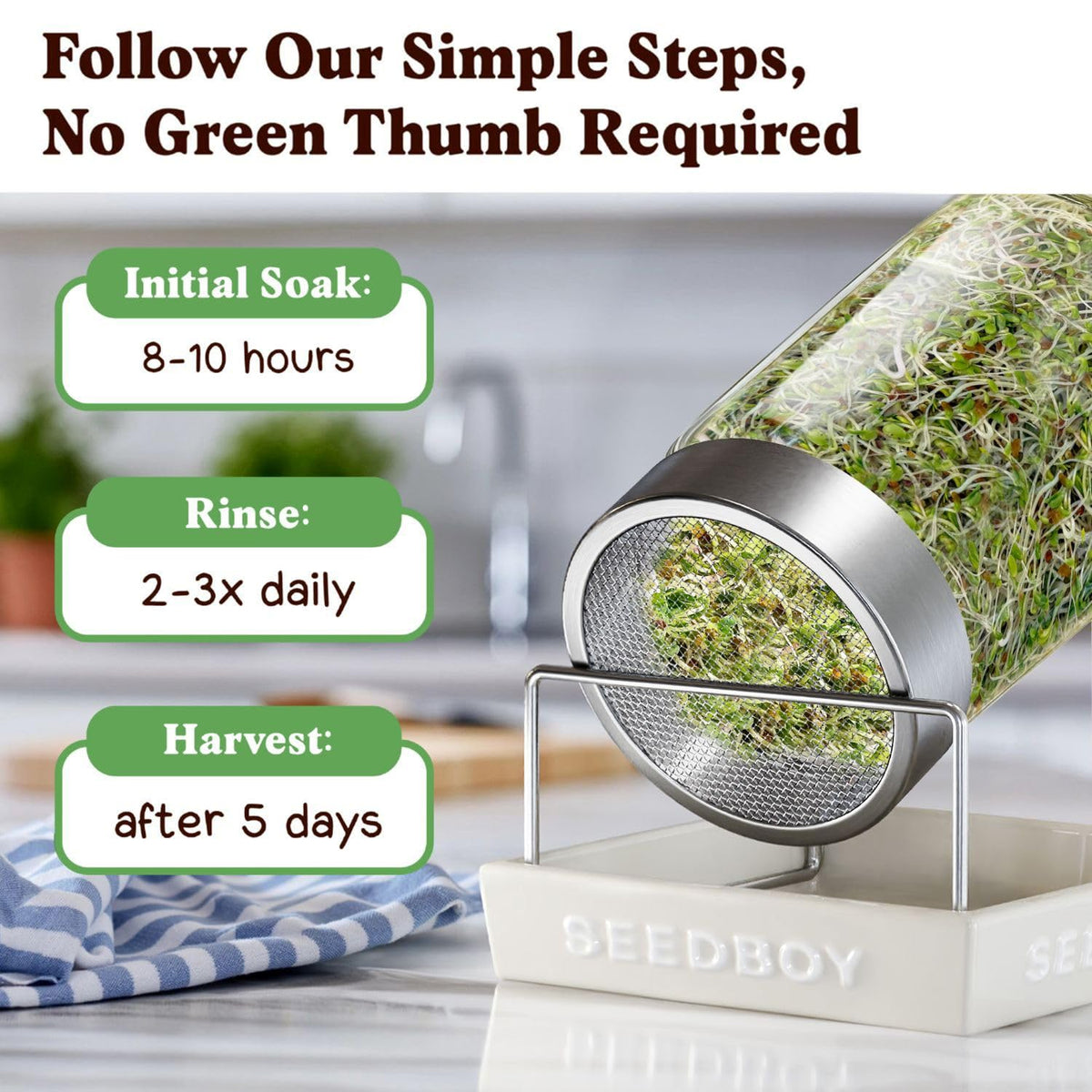 Seedboy packaging highlights USA origin and organic quality