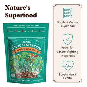 Seedboy clover sprouts—delicate crunch for bowls.