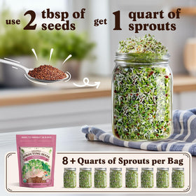 Seedboy USA-grown organic seeds ensure purity for sprouts.