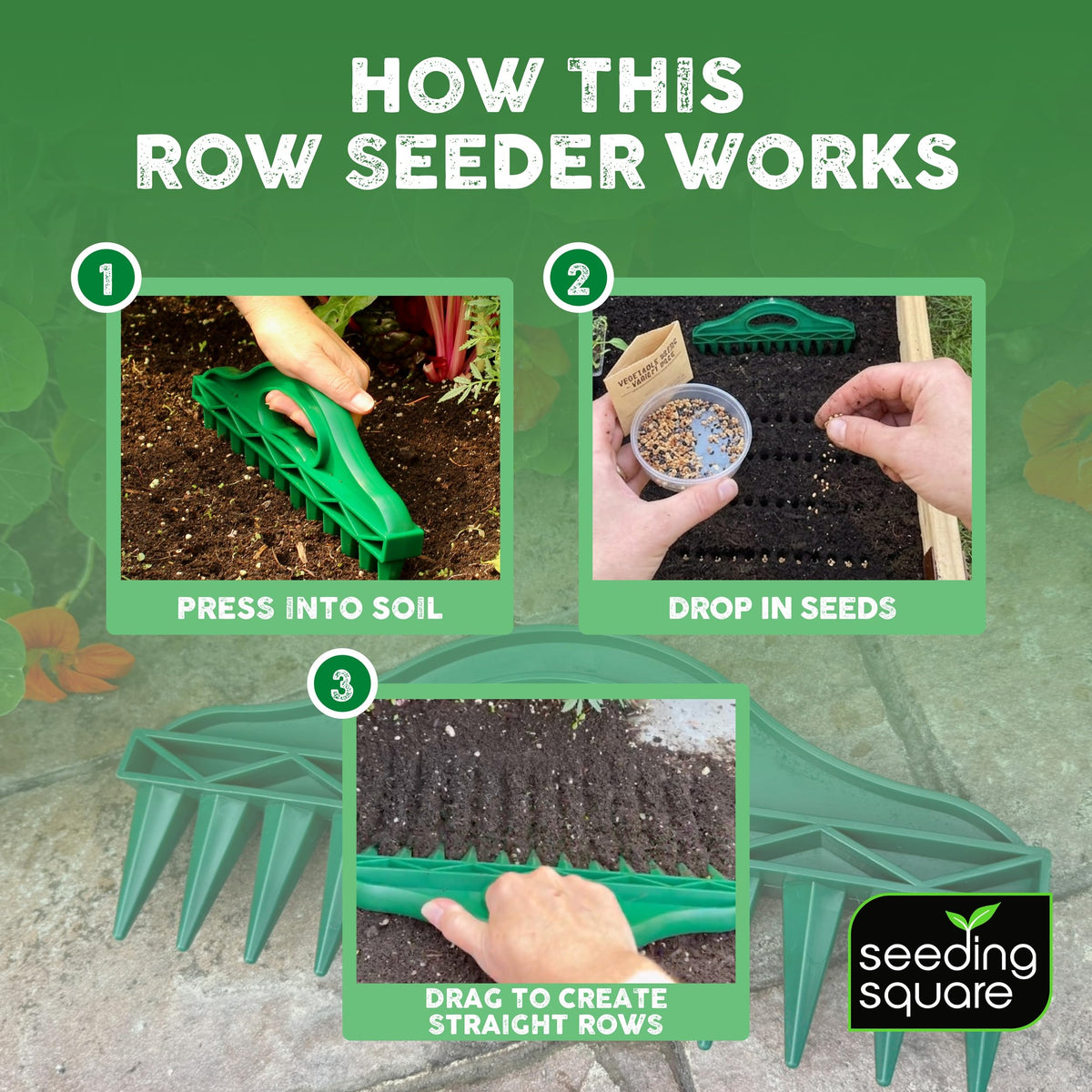 Durable PP plastic Seeding Square Row Seeder built for everyday gardening.