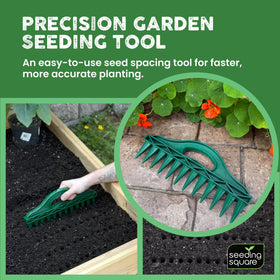 Ergonomic Seeding Square Row Seeder handle reduces hand fatigue during planting.