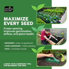 Seeding Square Row Seeder helps transplant seedlings with controlled spacing.