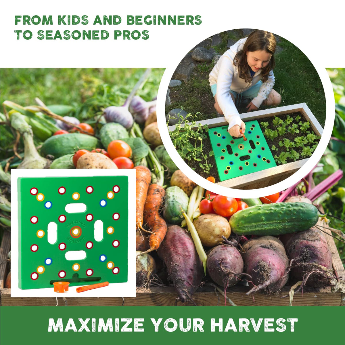 Seeding Square seed spoon supports clean, accurate sowing and quick seed placement.