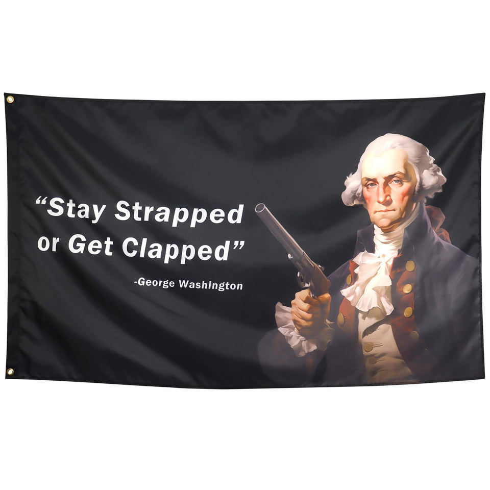 Seekamit Stay Strapped flag 3x5 banner for bold dorm room decor and social vibes