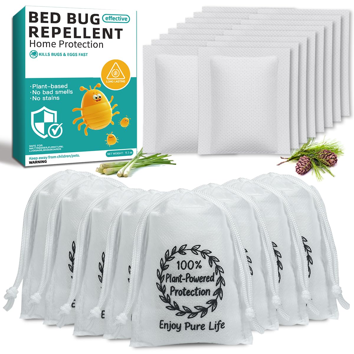 SEEKDIT natural bed bug pouches targeting mattress seams for lasting protection