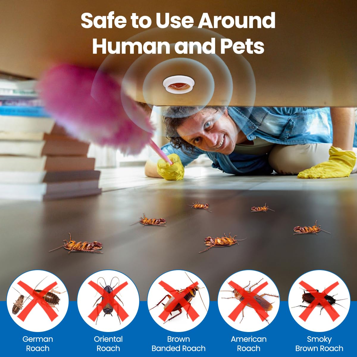 SEEKDIT roach repellent near plumbing for basement-area coverage.