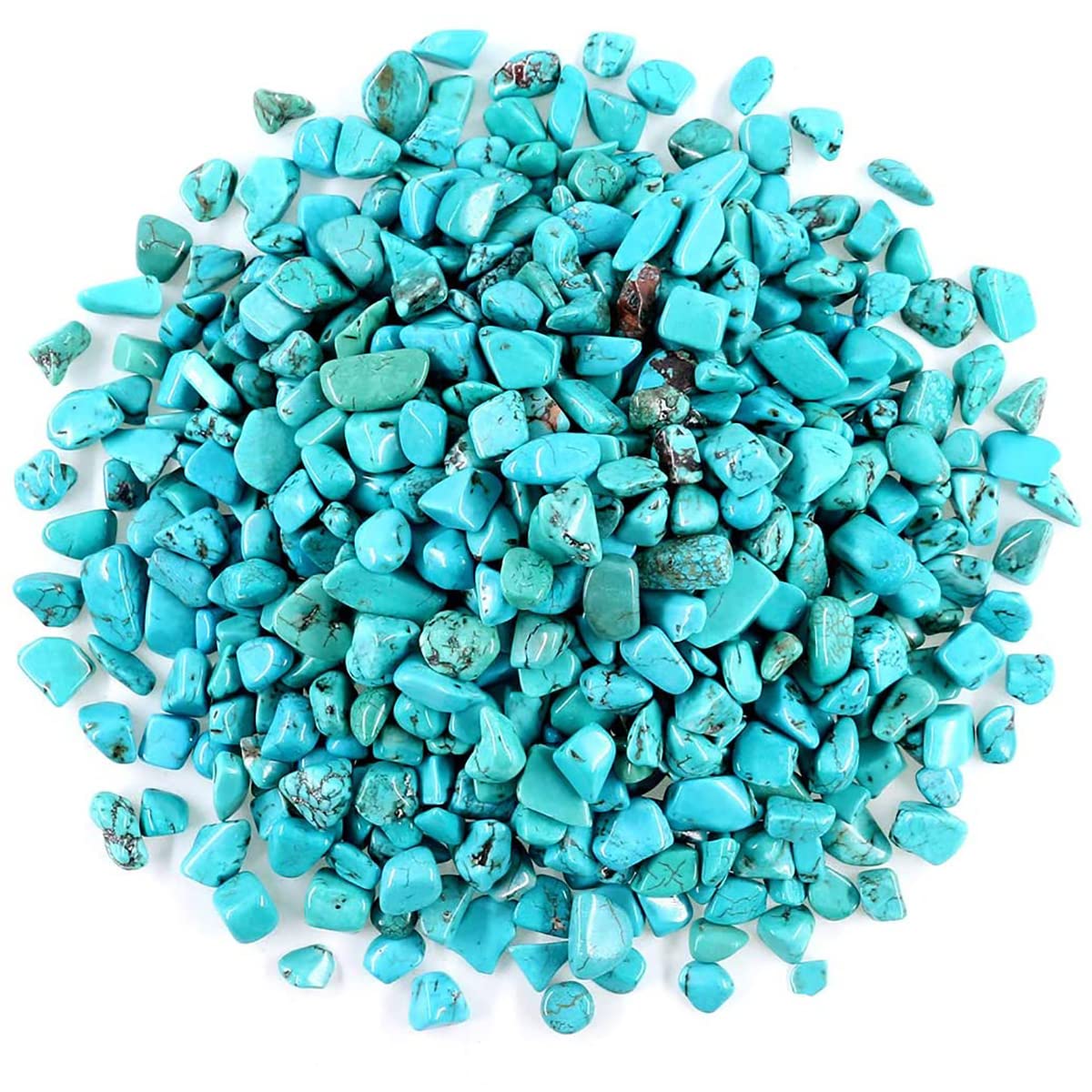 SEEKUP decorative quartz pebbles turquoise chips for vase or terrarium accents.
