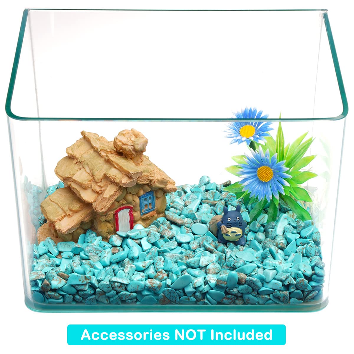 SEEKUP natural quartz surface irregular turquoise chips with tactile texture.