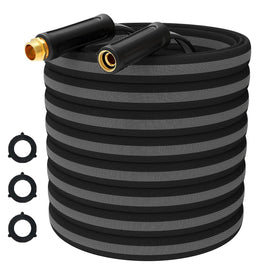 SeeMeYes 50ft garden hose outer fabric demonstrates durable construction for tough outdoor tasks.