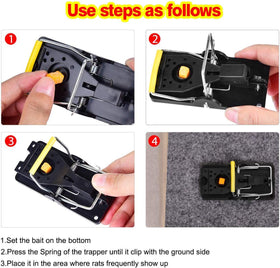 SEEPIS Mouse Trap durable plastic and stainless steel construction supports repeated reuse.