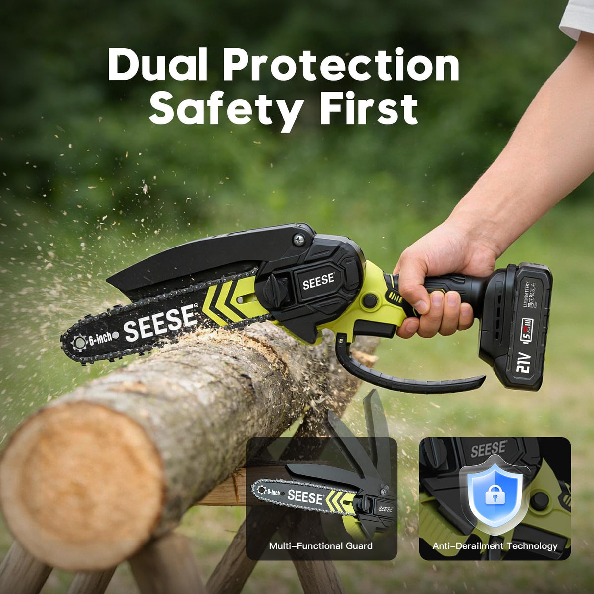 SEESE mini chainsaw carrying case makes transport and storage easy.