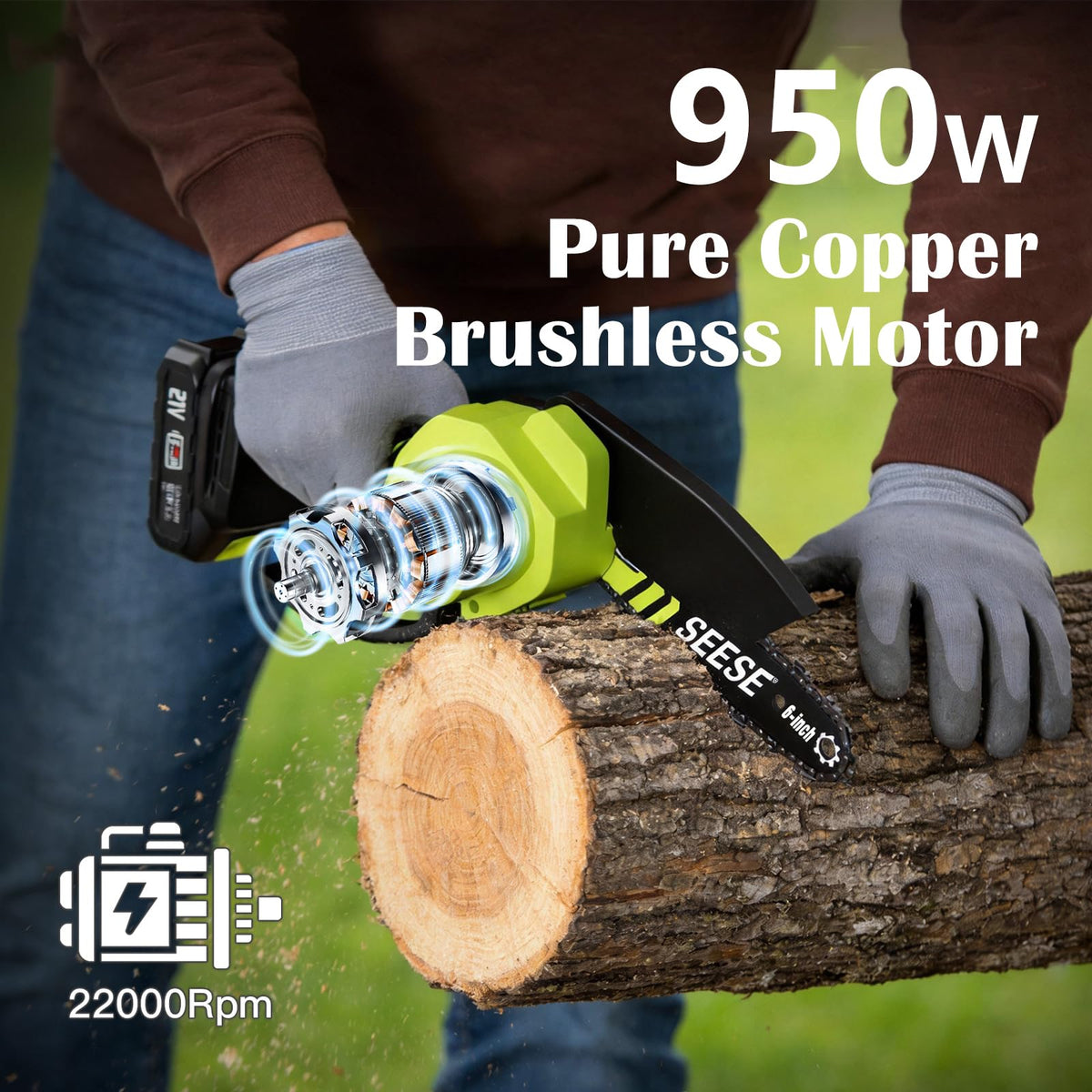 SEESE mini chainsaw charger supplies quick energy for back-to-back projects.