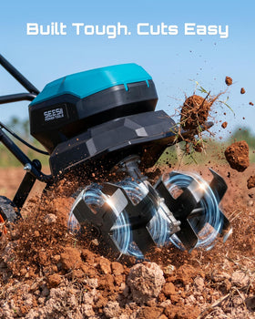 Seesii 12-inch tiller width with 8-inch depth for efficient tilling
