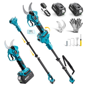 SEESII 2-in-1 pole pruner extended pole reaches tall branches with ease.