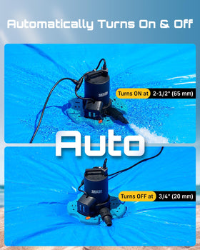 Seesii 3035GPH submersible pump with debris filter keeps drains clear