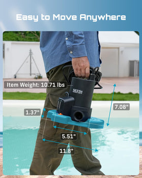 Seesii auto-on with water detection protects pools, basements, and rooftops