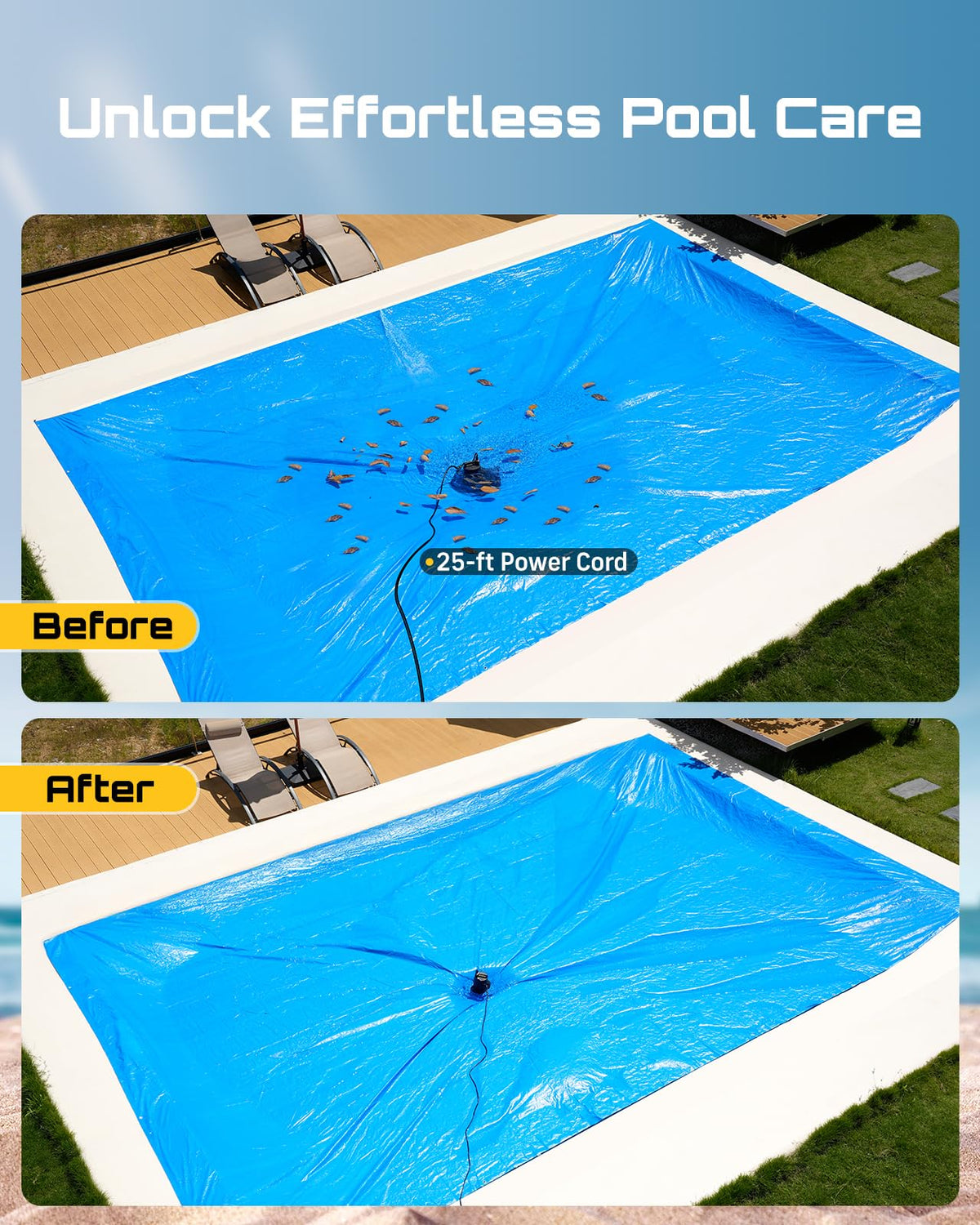 Seesii 2-in-1 detachable base converts for pool covers or general drainage