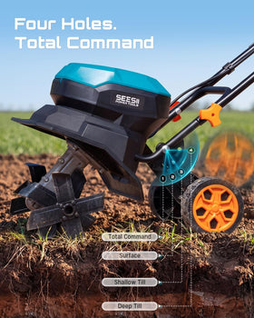 Seesii four-position wheel depth control for precise tilling