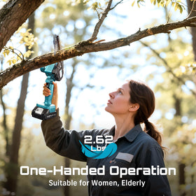 Seesii Mini Chainsaw with dual batteries extends work time without interruptions.