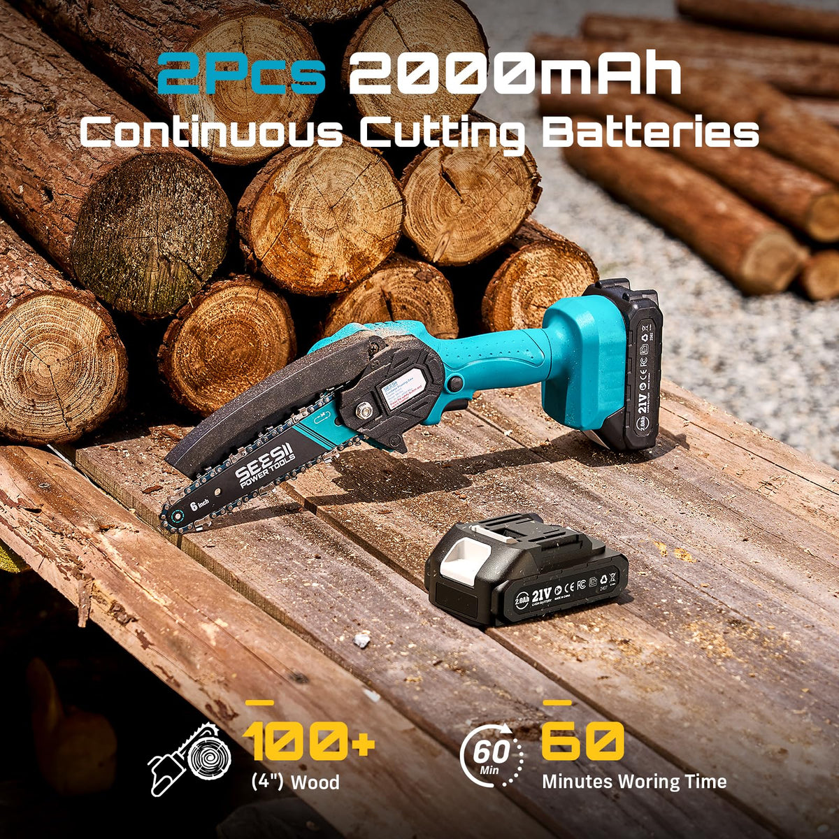 Seesii Mini Chainsaw comes with case and accessories in a secure kit.