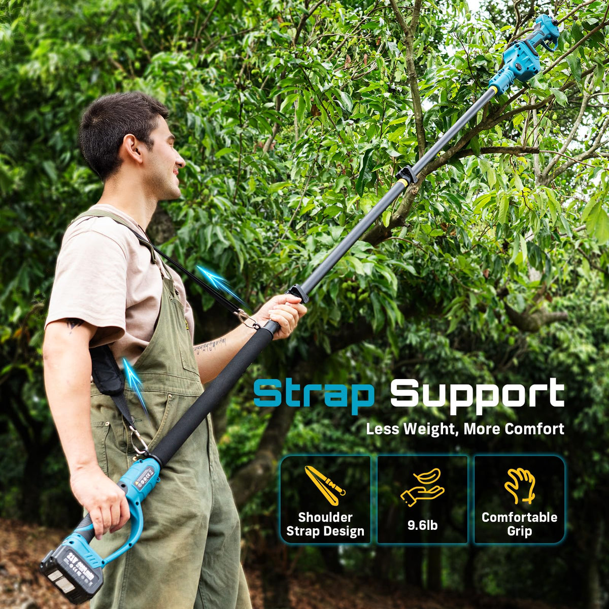 SEESII pruning shears fast charger powers batteries quickly between tasks.